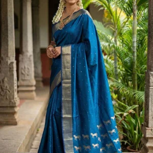 Bright Pink Checked Soft Silk Saree